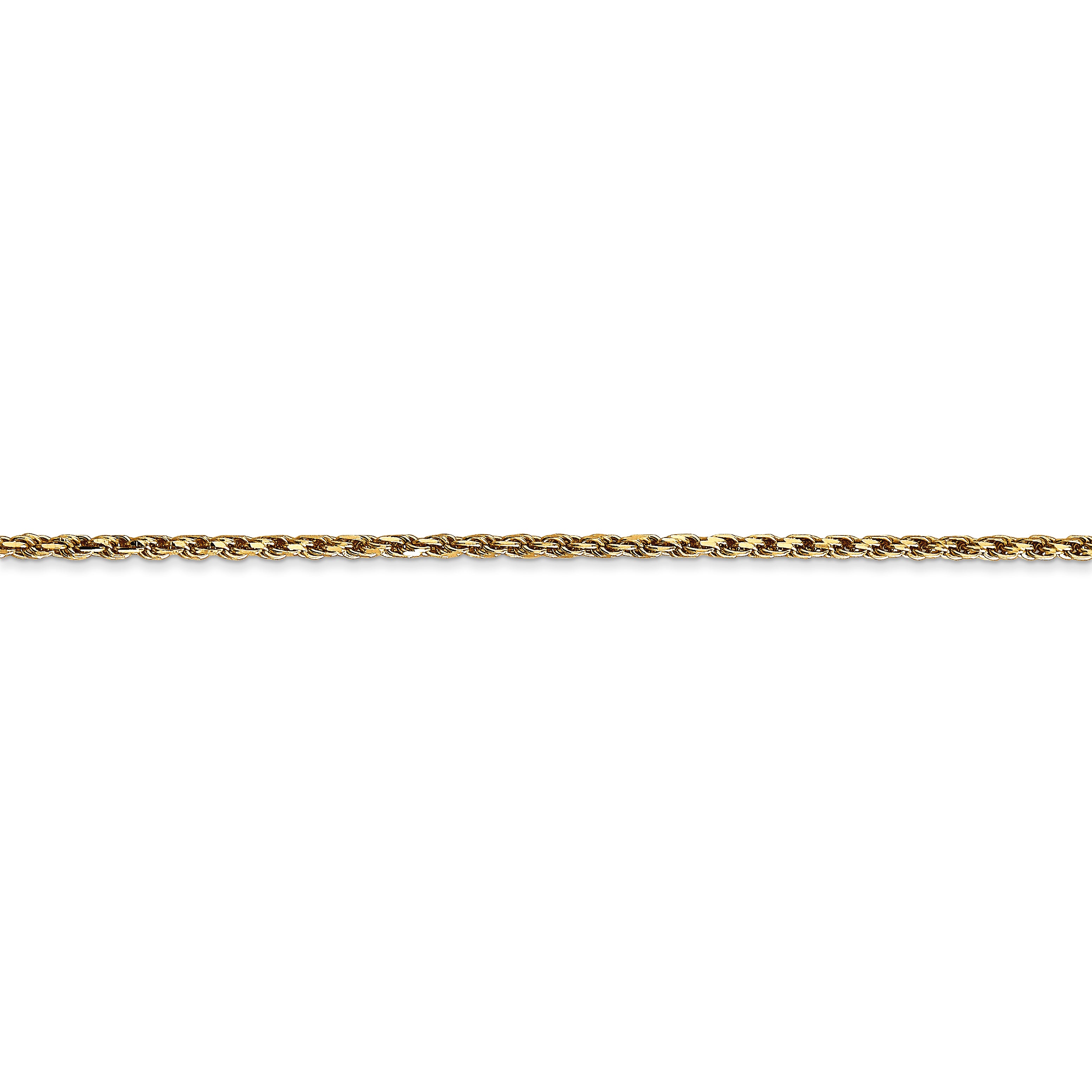 14k Yellow Gold 7 inch 1.75mm Diamond-cut Rope with Lobster Clasp Chain