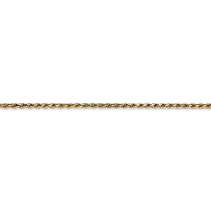 14k Yellow Gold 7 inch 1.75mm Diamond-cut Rope with Lobster Clasp Chain
