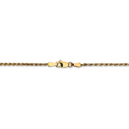 14k Yellow Gold 14 inch 1.75mm Diamond-cut Rope with Lobster Clasp Chain