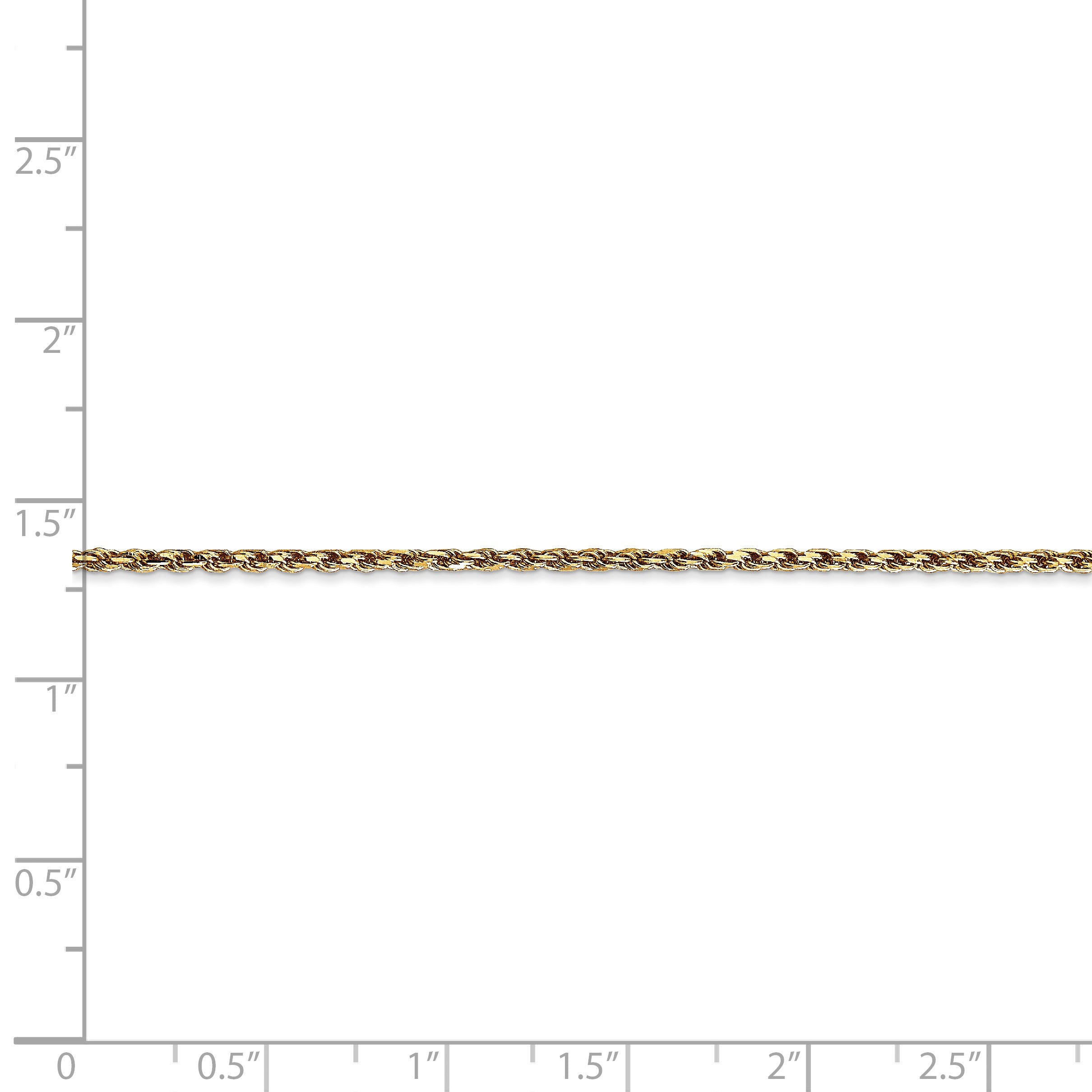 14k Yellow Gold 6 inch 1.75mm Diamond-cut Rope with Lobster Clasp Chain