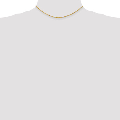 14k Yellow Gold 14 inch 1.75mm Diamond-cut Rope with Lobster Clasp Chain