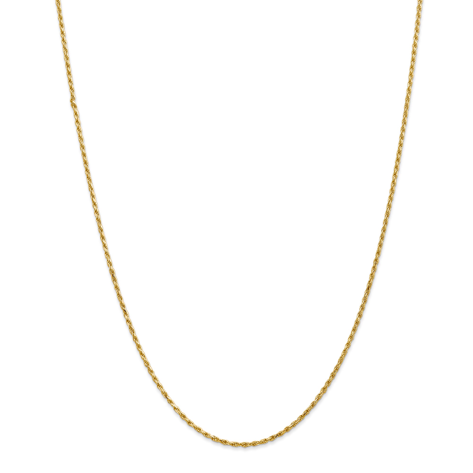 14k Yellow Gold 14 inch 1.75mm Diamond-cut Rope with Lobster Clasp Chain