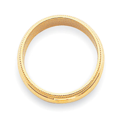 Solid 14K Yellow Gold 3mm Milgrain Half-Round Wedding Men's/Women's Wedding Band Ring Size 9.5