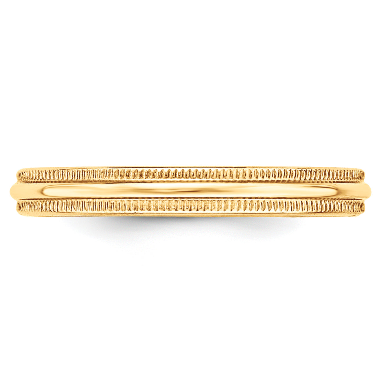 Solid 14K Yellow Gold 3mm Milgrain Half-Round Wedding Men's/Women's Wedding Band Ring Size 10.5