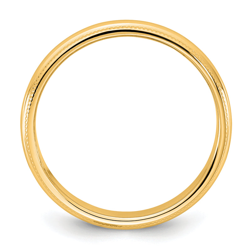 10K Yellow Gold 10Ky 3.5mm Milgrain Half Round Band Size 4.5