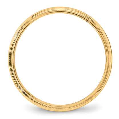 Solid 14K Yellow Gold 4mm Milgrain Half-Round Wedding Men's/Women's Wedding Band Ring Size 10