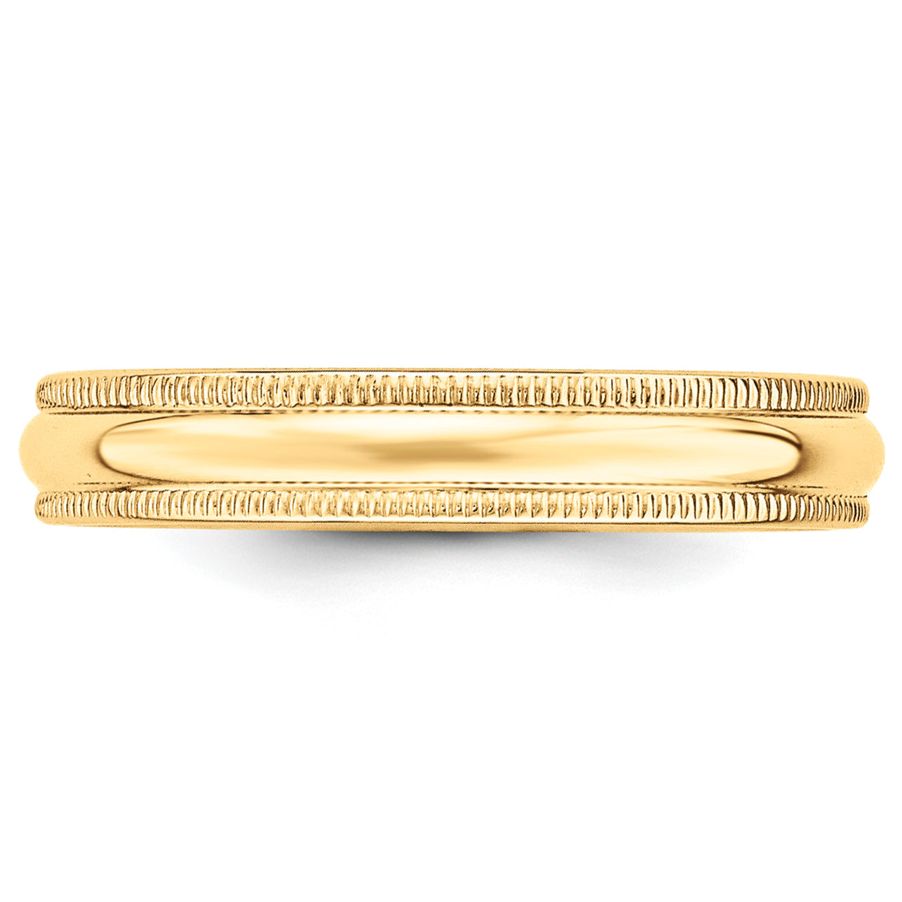 Solid 14K Yellow Gold 4mm Milgrain Half-Round Wedding Men's/Women's Wedding Band Ring Size 10