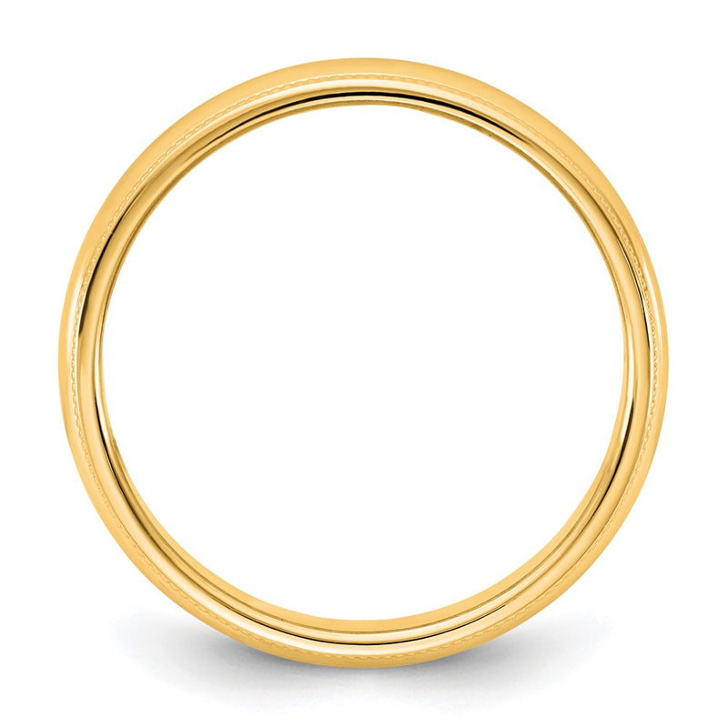 10K Yellow Gold 10Ky 4.5mm Milgrain Half Round Band Size 8