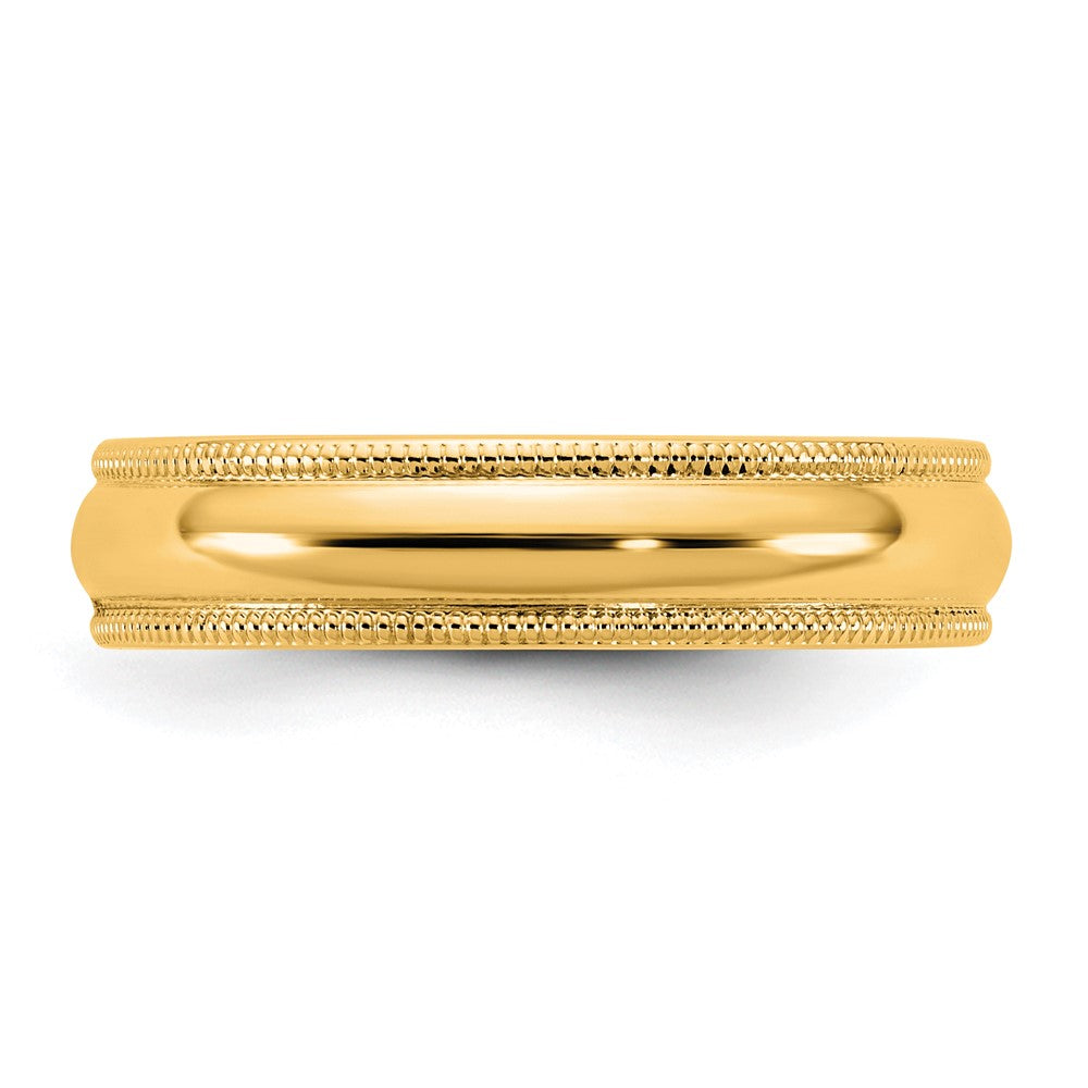 10K Yellow Gold 10Ky 4.5mm Milgrain Half Round Band Size 10.5