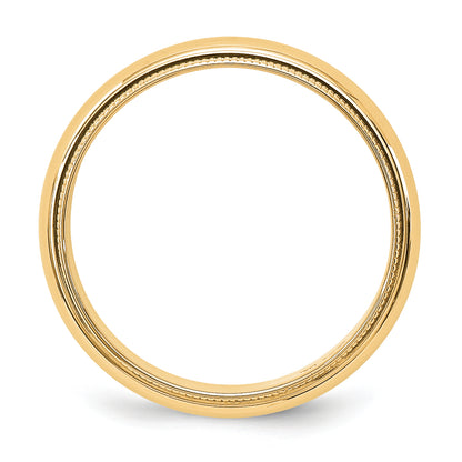 Solid 14K Yellow Gold 5mm Milgrain Half-Round Wedding Men's/Women's Wedding Band Ring Size 10