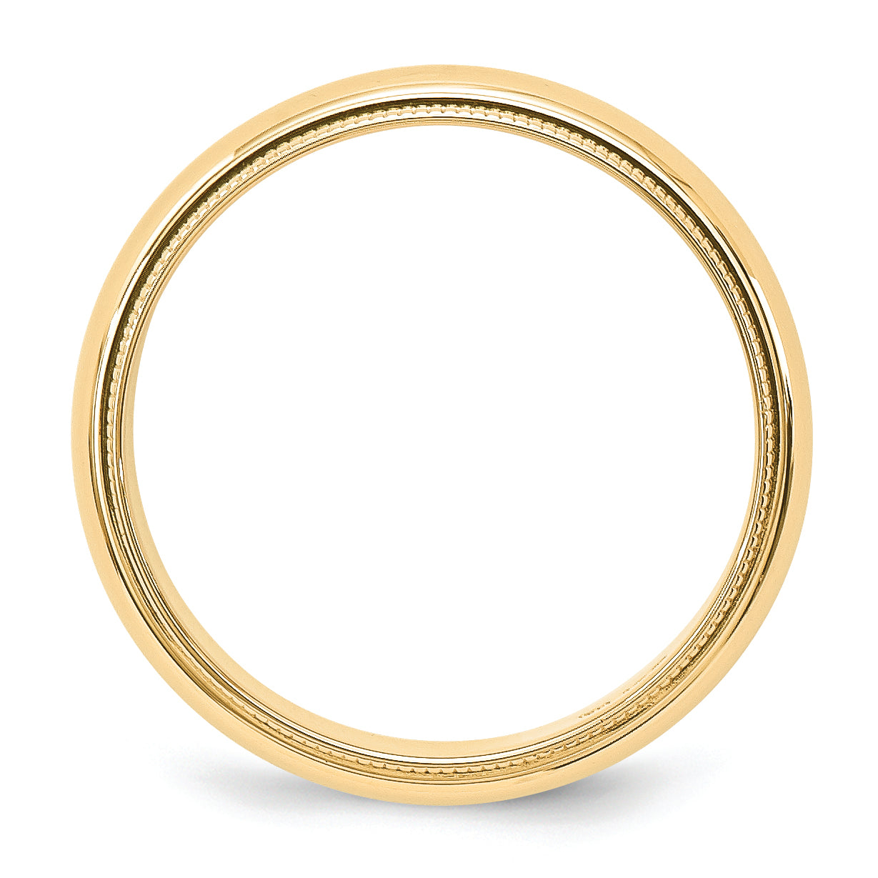 Solid 14K Yellow Gold 5mm Milgrain Half-Round Wedding Men's/Women's Wedding Band Ring Size 10