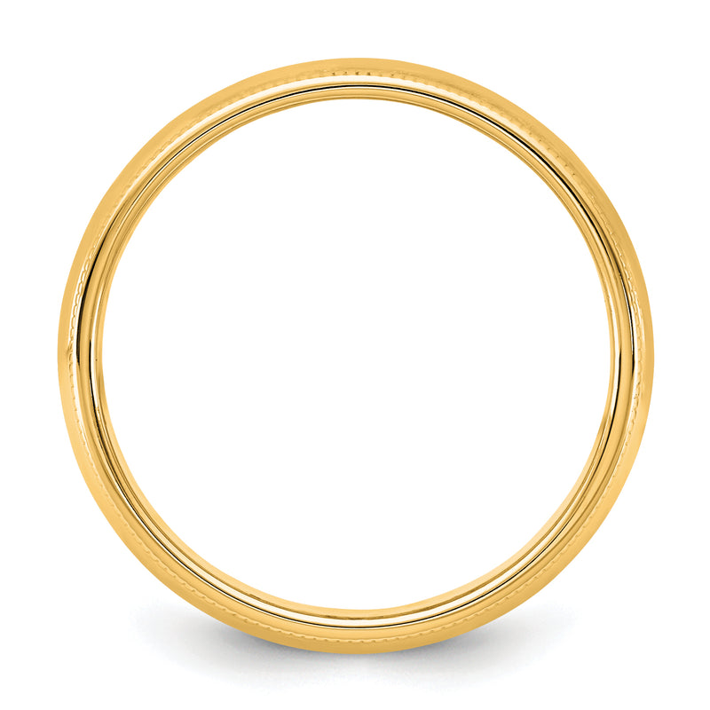 10K Yellow Gold 10Ky 5.5mm Milgrain Half Round Band Size 5.5