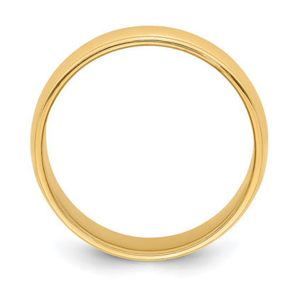 14k Yellow Gold 6mm Milgrain Half Round Wedding Band Ring