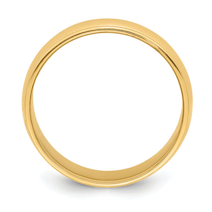 Solid 14K Yellow Gold 6mm Milgrain Half-Round Wedding Men's/Women's Wedding Band Ring Size 9