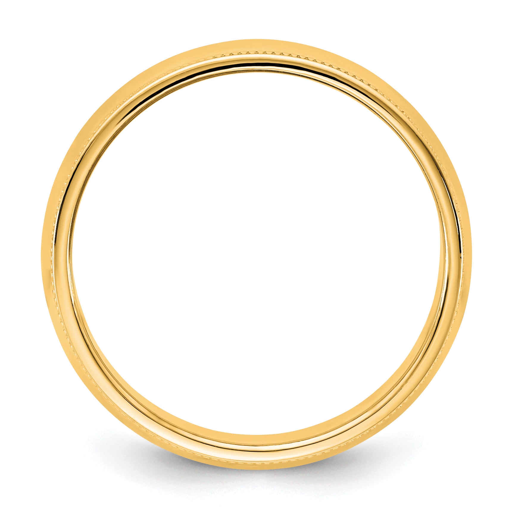 10K Yellow Gold 10Ky 6.5mm Milgrain Half Round Band Size 4.5