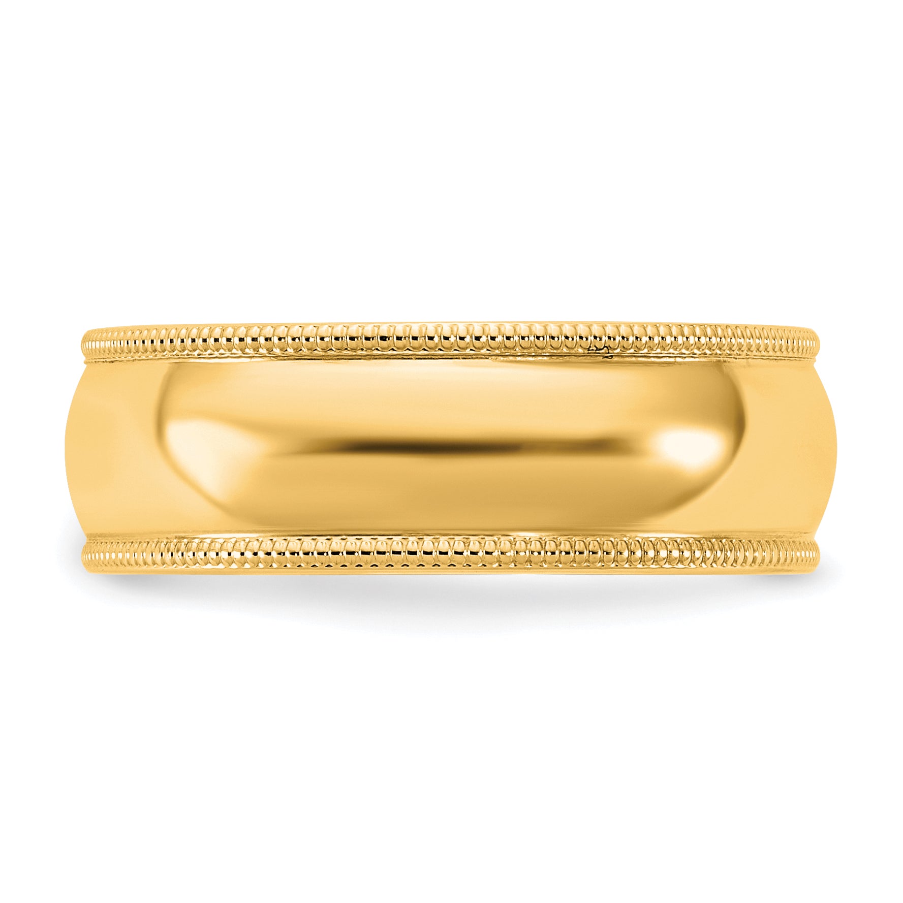 10K Yellow Gold 10Ky 6.5mm Milgrain Half Round Band Size 4.5
