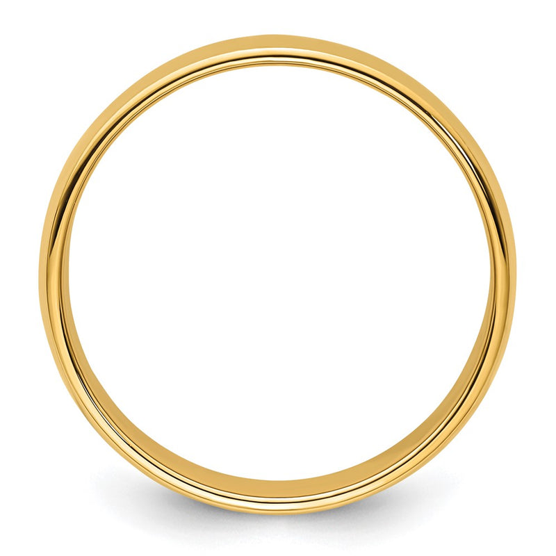 14k Yellow Gold 8mm Milgrain Half Round Wedding Band Ring