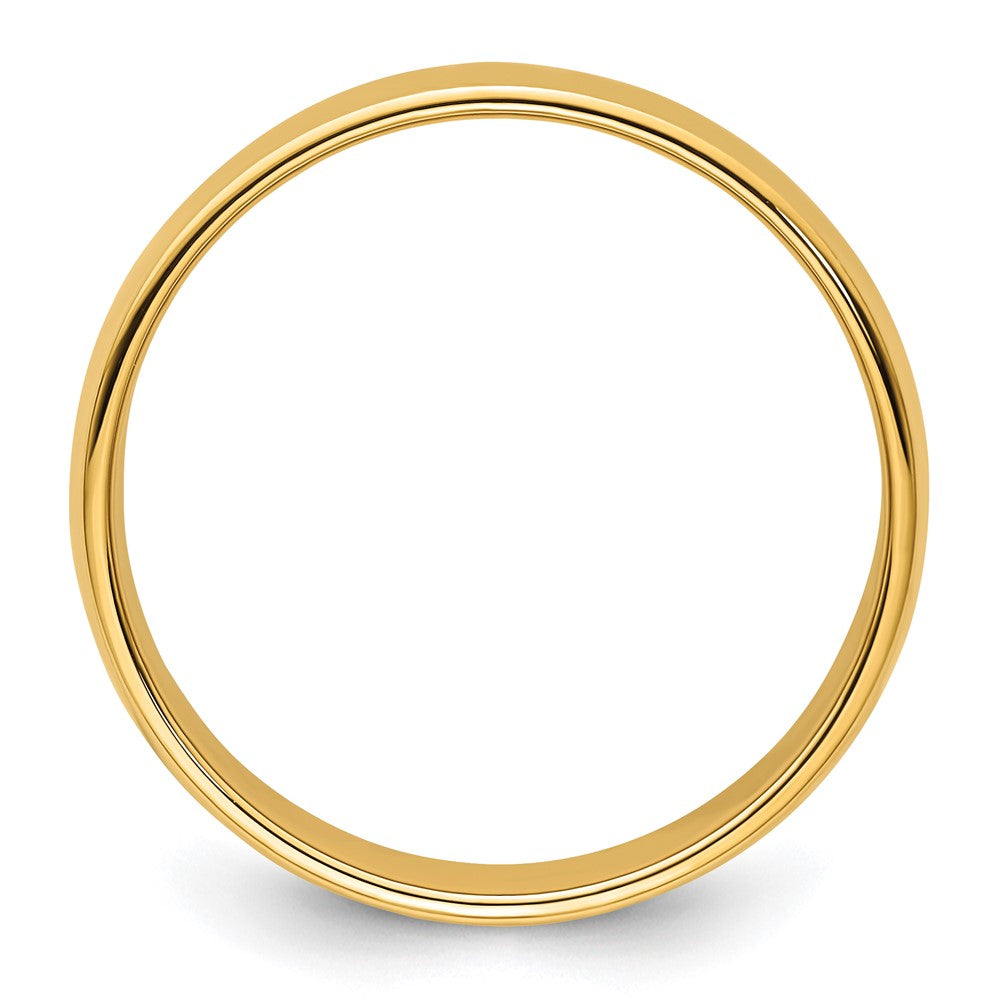 18k Yellow Gold 8mm Milgrain Half Round Wedding Band Ring