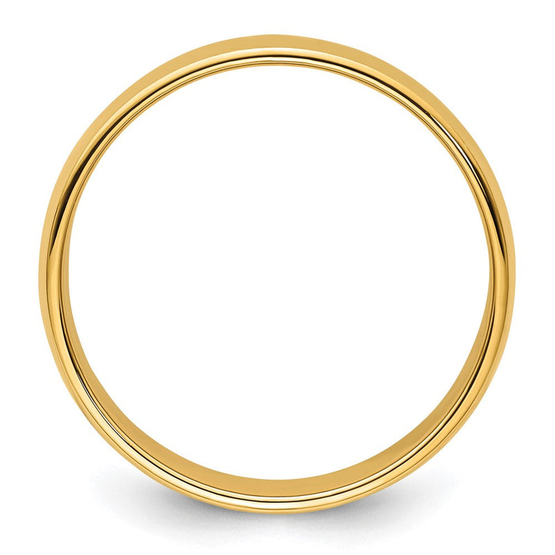 18k Yellow Gold 8mm Milgrain Half Round Wedding Band Ring