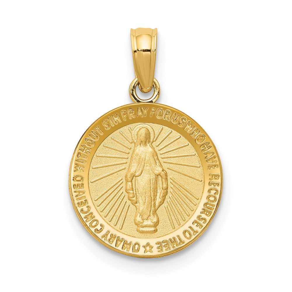14K Yellow Gold Miraculous Medal Pendant
