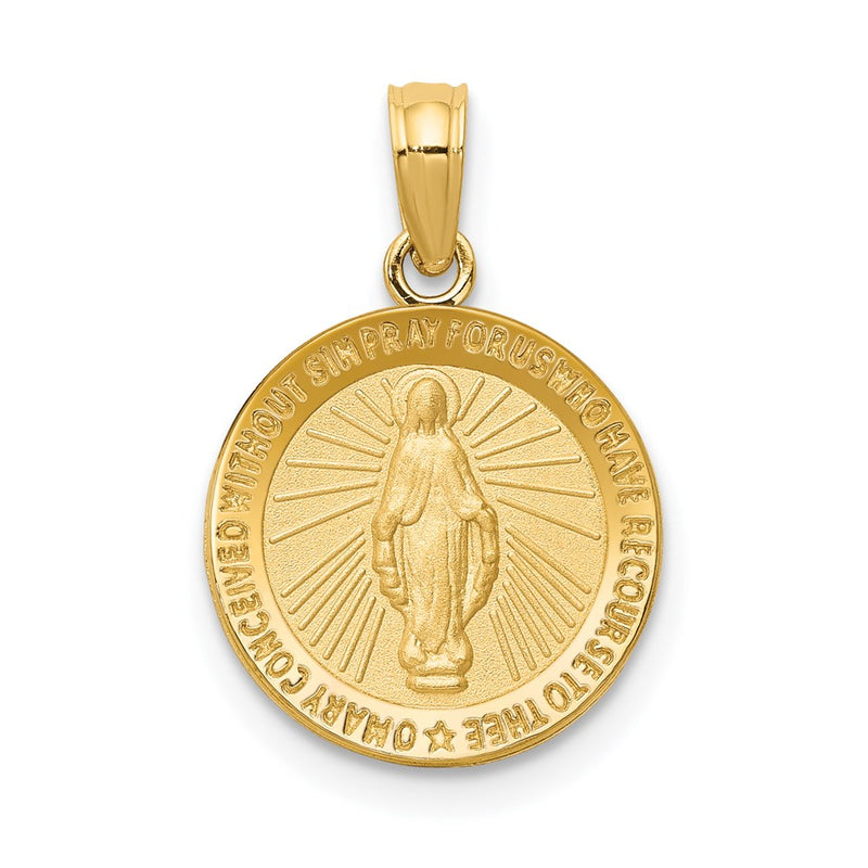 14K Yellow Gold Miraculous Medal Pendant