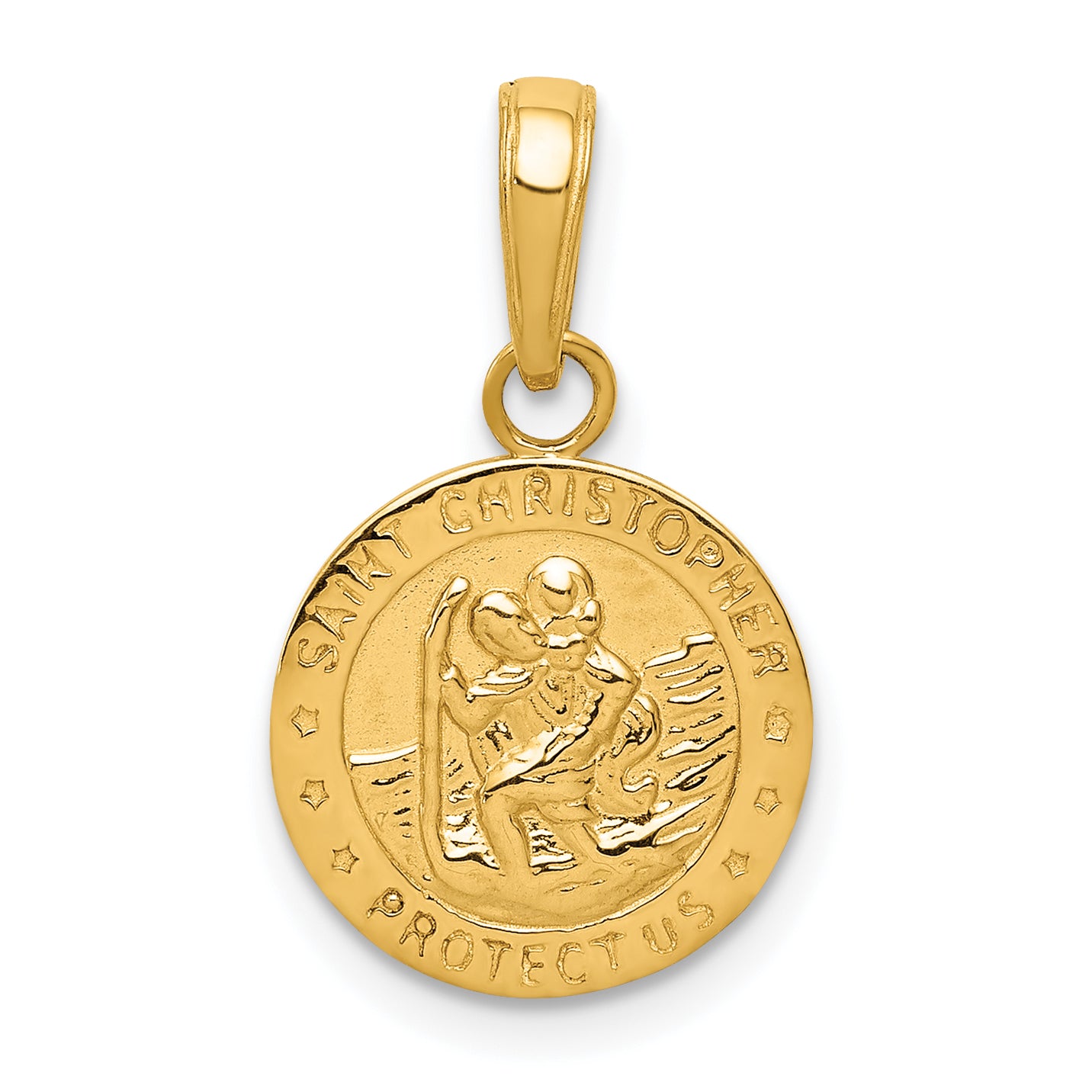 14K Yellow Gold Saint Christopher Medal Charm