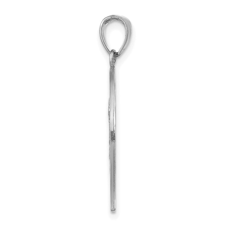 14k White Gold Polished / Satin Christopher Medal Charm