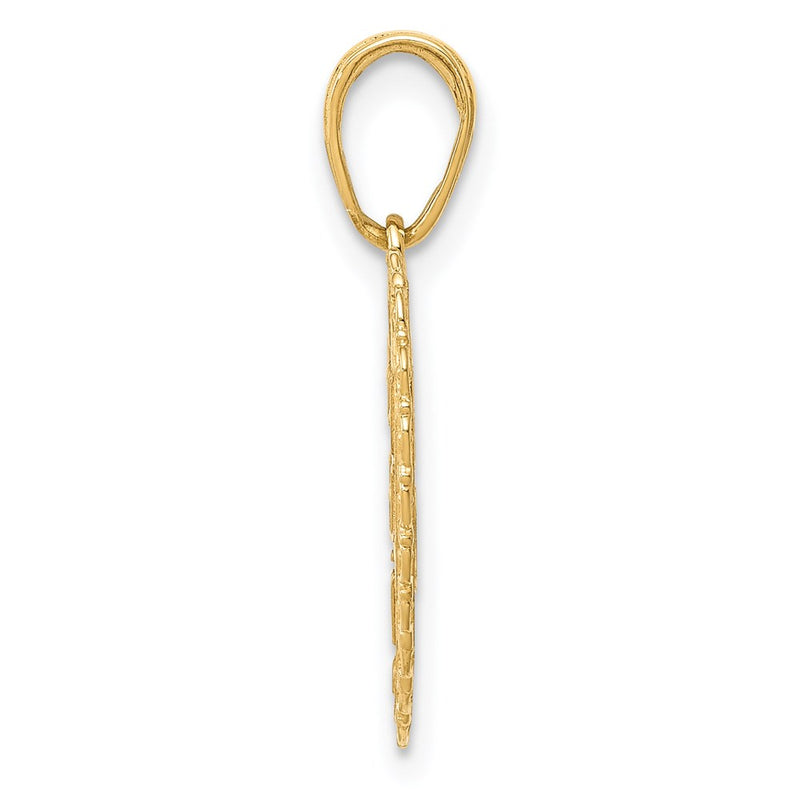 14K Yellow Gold Reversible For My Daughter Heart Pendant