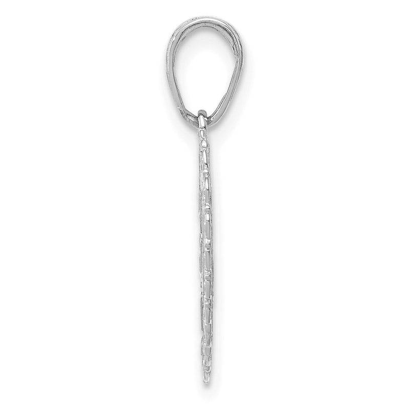 14K White Gold Reversible For My Daughter Heart Pendant