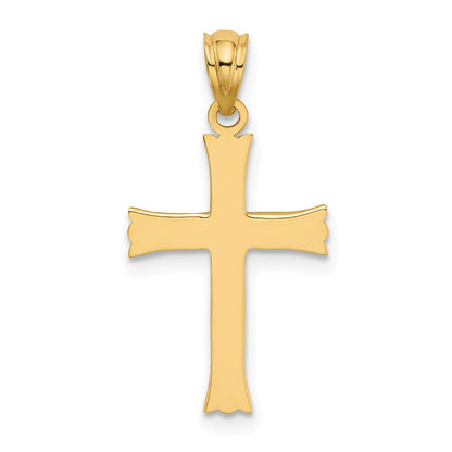 14K Yellow Gold Satin Cross Charm