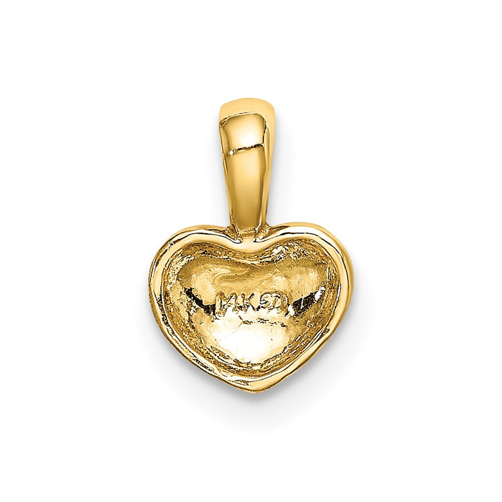 14K Yellow Gold Polished Domed Heart Charm