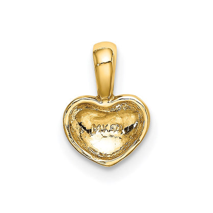 14K Yellow Gold Polished Domed Heart Charm