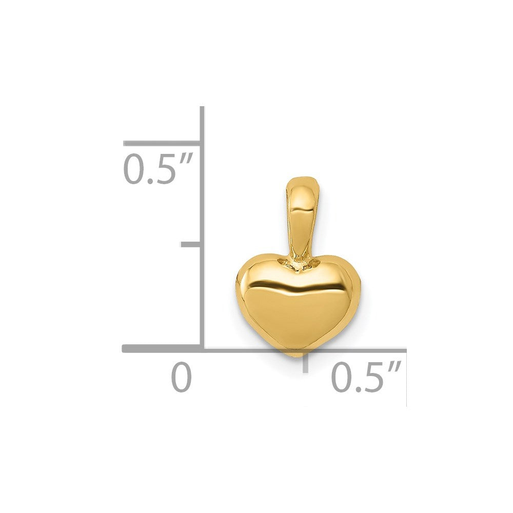 14K Yellow Gold Polished Domed Heart Charm