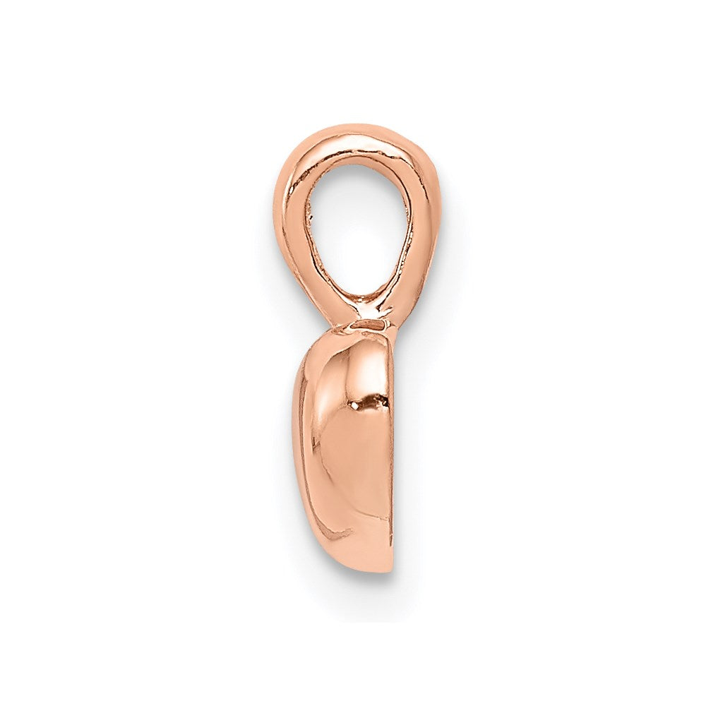 14K Rose Gold Polished Domed Heart Charm