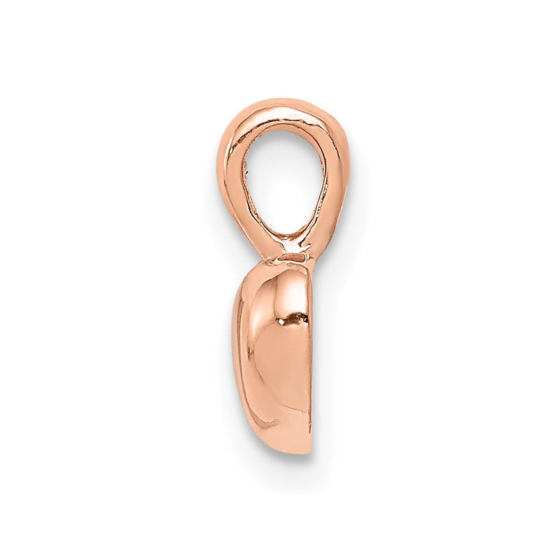 14K Rose Gold Polished Domed Heart Charm