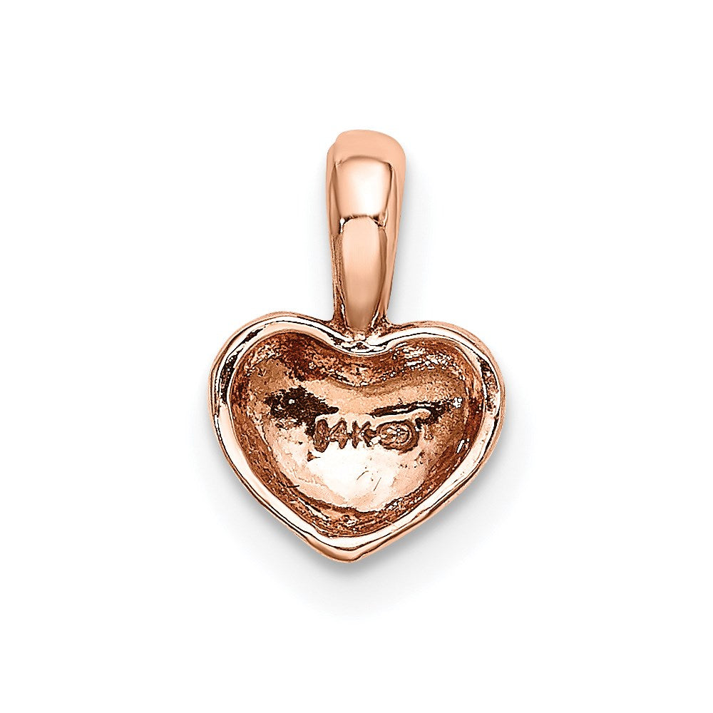 14K Rose Gold Polished Domed Heart Charm