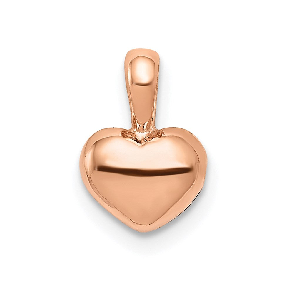 14K Rose Gold Polished Domed Heart Charm