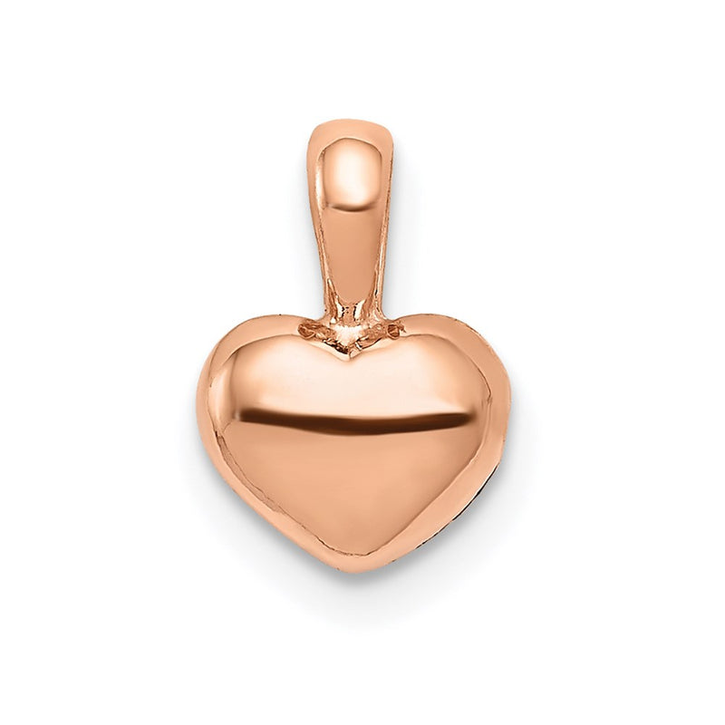14K Rose Gold Polished Domed Heart Charm