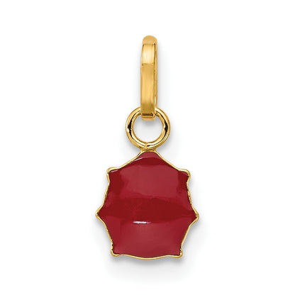 14K Yellow Gold Enameled Ladybug Charm