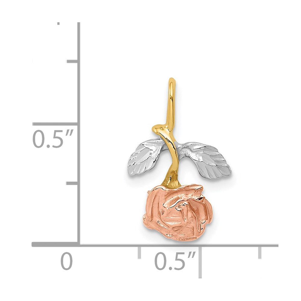 14K Yellow & Rhodium W/White And Rose Chain Slide