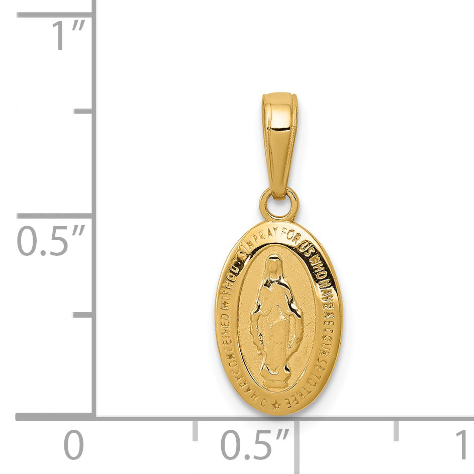 14K Yellow Gold Miraculous Medal Charm