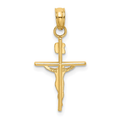 14K Two-Tone Inri Crucifix Pendant