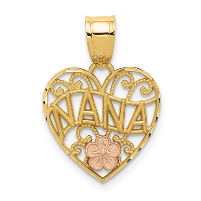 14K Two-Tone Nana Heart Pendant