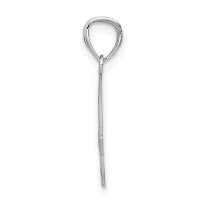 14K White Gold Solid D/C Claddagh Pendant