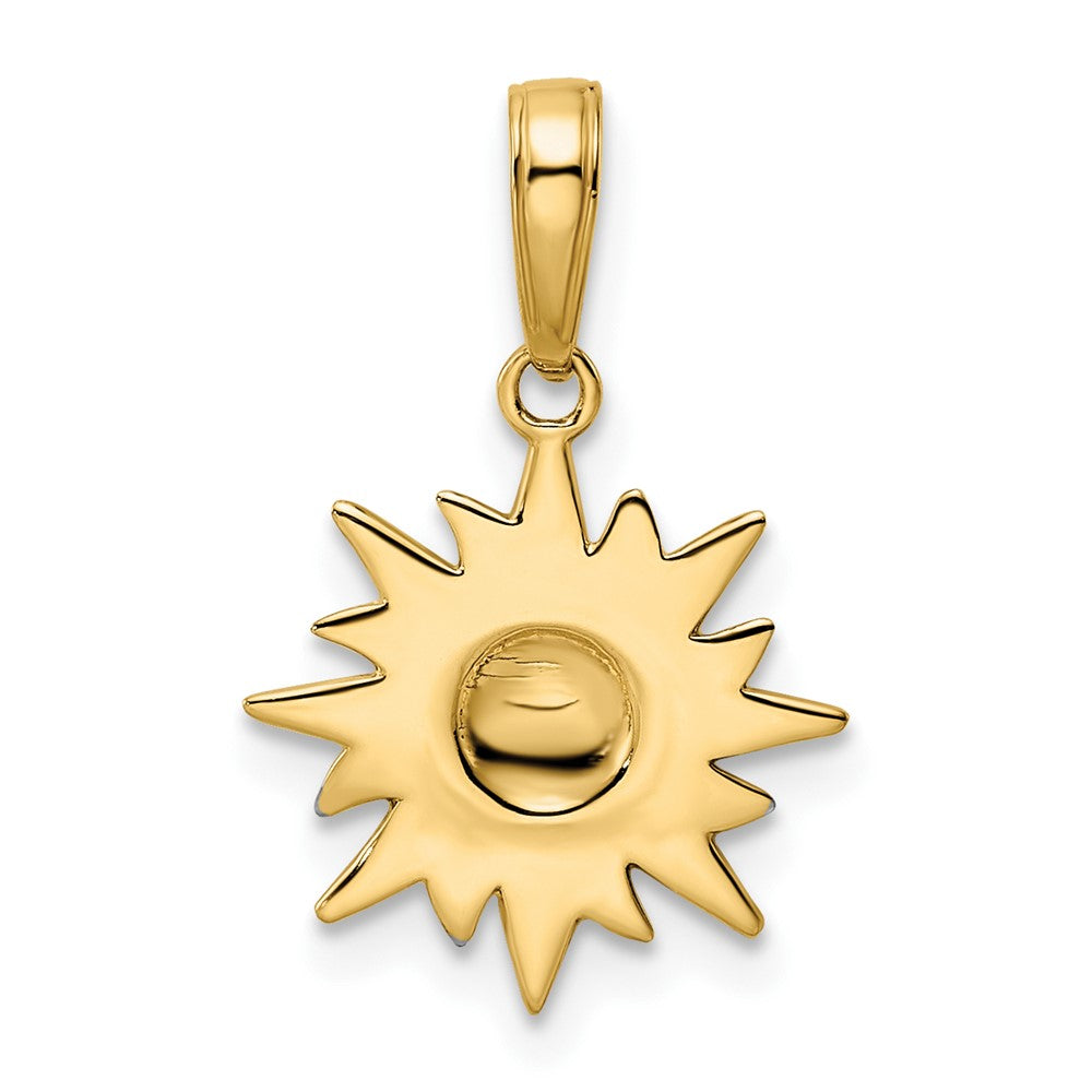 14K Yellow & Rhodium White D/C Sun Pendant
