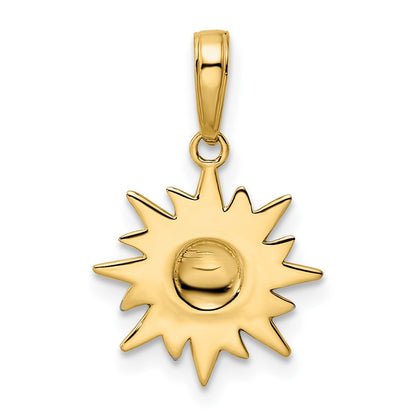 14K Yellow & Rhodium White D/C Sun Pendant