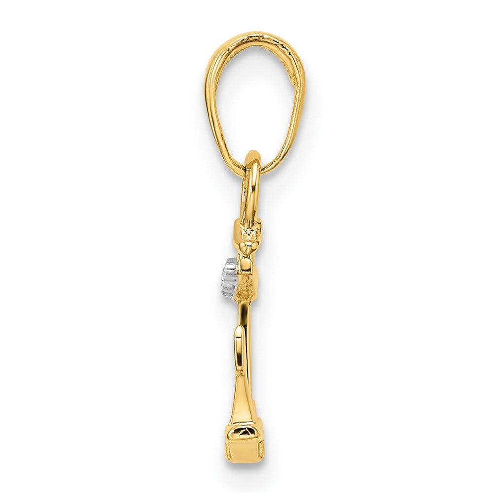 14K Yellow & Rhodium 14K/White D/C Anchor Pendant