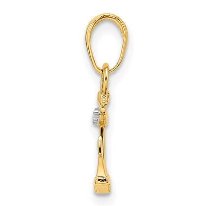 14K Yellow & Rhodium 14K/White D/C Anchor Pendant