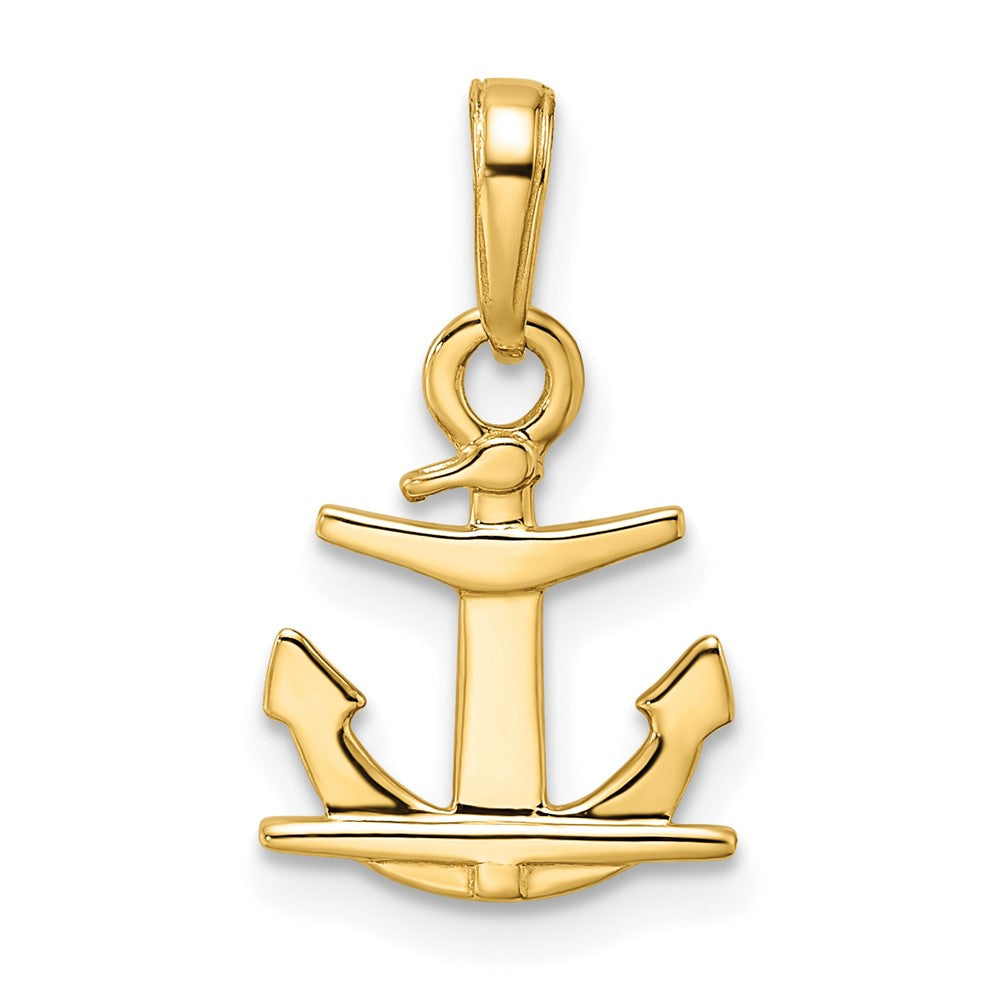 14K Yellow & Rhodium 14K/White D/C Anchor Pendant