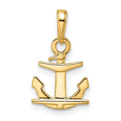 14K Yellow & Rhodium 14K/White D/C Anchor Pendant